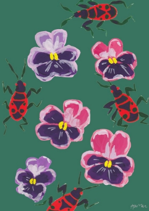 Picture of RED BUGS AND PANSIES