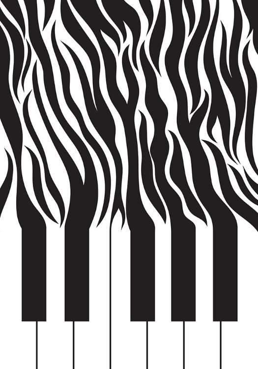 Picture of ZEBRA PIANO PRINT BLACK AND WHITE