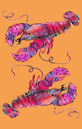Picture of LOBSTERS ON ORANGE