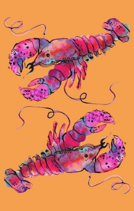 Picture of LOBSTERS ON ORANGE