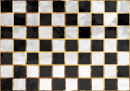 Picture of CHECKERBOARD BLACK GOLD WHITE CONCRETE