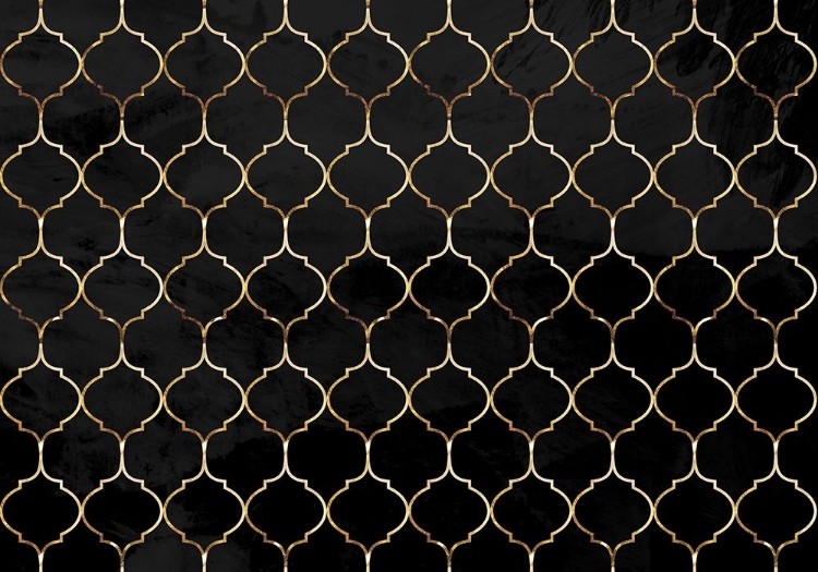 Picture of MOROCCAN WALL MURAL BLACK GOLD