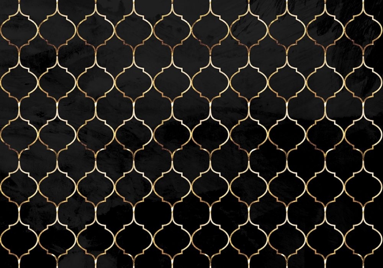 Picture of MOROCCAN WALL MURAL BLACK GOLD