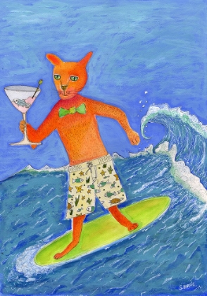 Picture of SURFING COCKTAIL CAT