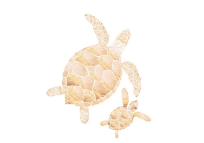 Picture of LANDSCAPE GOLD TURTLES WHITE