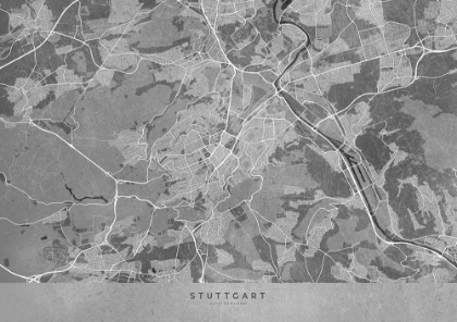 Picture of GRAY VINTAGE MAP OF STUTTGART DOWNTOWN GERMANY