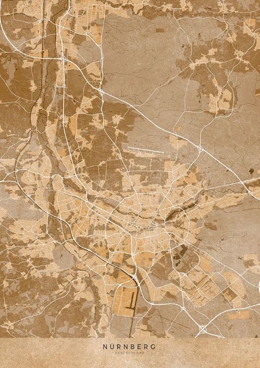 Picture of SEPIA VINTAGE MAP OF NAANDFRAC14;RNBERG GERMANY