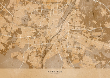 Picture of SEPIA VINTAGE MAP OF MUNICH GERMANY