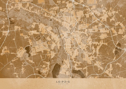 Picture of SEPIA VINTAGE MAP OF LEIPZIG GERMANY