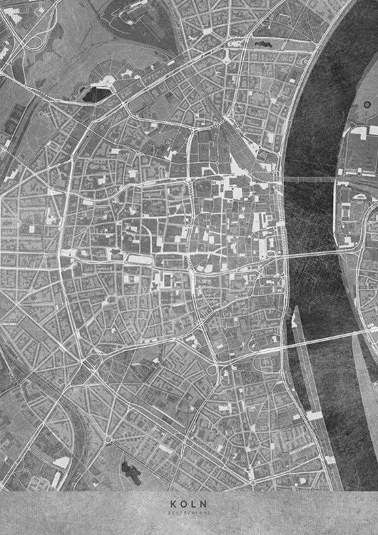 Picture of GRAY VINTAGE MAP OF KAPLN DOWNTOWN GERMANY