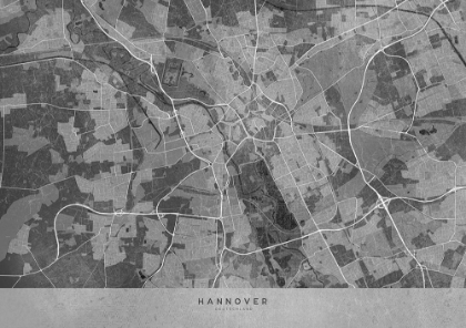 Picture of GRAY VINTAGE MAP OF HANNOVER GERMANY