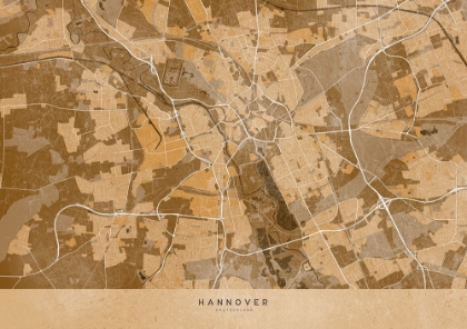 Picture of SEPIA VINTAGE MAP OF HANNOVER GERMANY