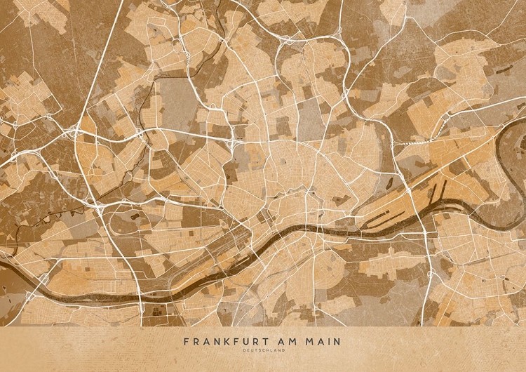 Picture of SEPIA VINTAGE MAP OF FRANKFURT GERMANY