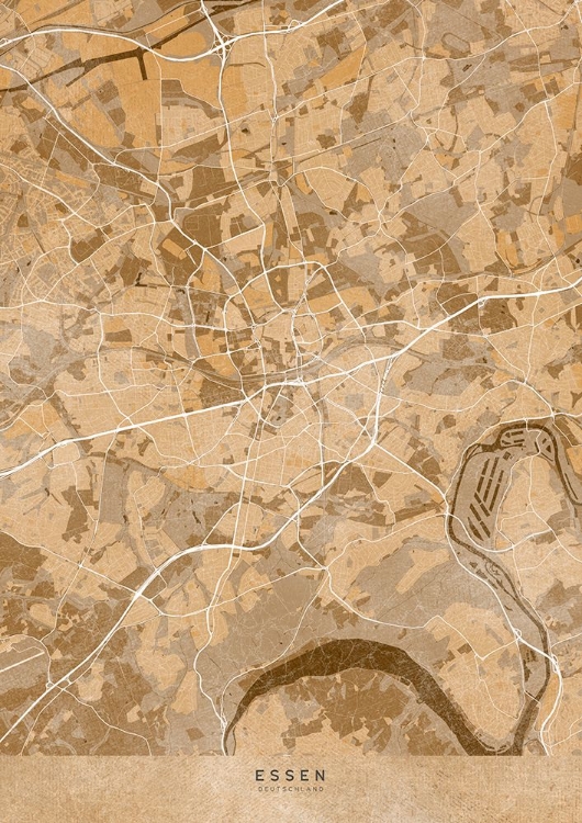 Picture of SEPIA VINTAGE MAP OF ESSEN GERMANY