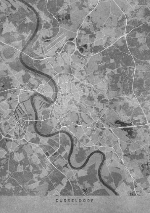 Picture of GRAY VINTAGE MAP OF DAANDFRAC14;SSELDORF GERMANY