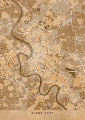 Picture of SEPIA VINTAGE MAP OF DAANDFRAC14;SSELDORF GERMANY