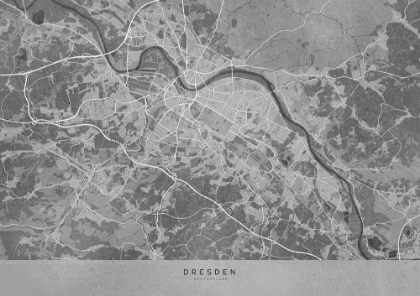 Picture of GRAY VINTAGE MAP OF DRESDEN GERMANY