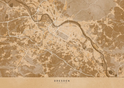 Picture of SEPIA VINTAGE MAP OF DRESDEN GERMANY