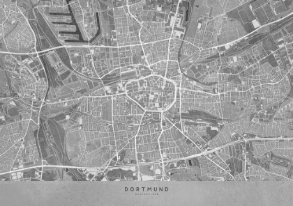 Picture of GRAY VINTAGE MAP OF DORTMUND GERMANY