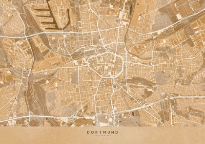 Picture of SEPIA VINTAGE MAP OF DORTMUND GERMANY