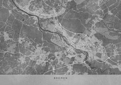 Picture of GRAY VINTAGE MAP OF BREMEN GERMANY