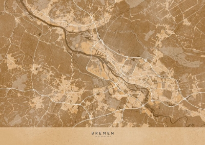 Picture of SEPIA VINTAGE MAP OF BREMEN GERMANY