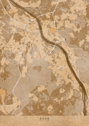 Picture of SEPIA VINTAGE MAP OF BONN GERMANY