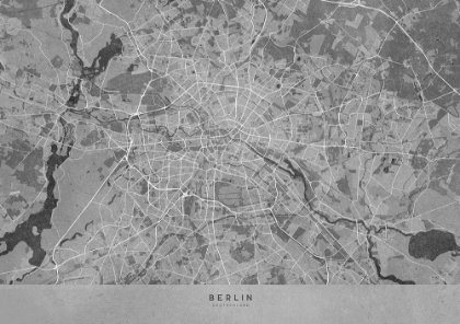 Picture of GRAY VINTAGE MAP OF BERLIN IN GERMANY