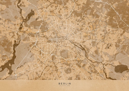 Picture of SEPIA VINTAGE MAP OF BERLIN IN GERMANY