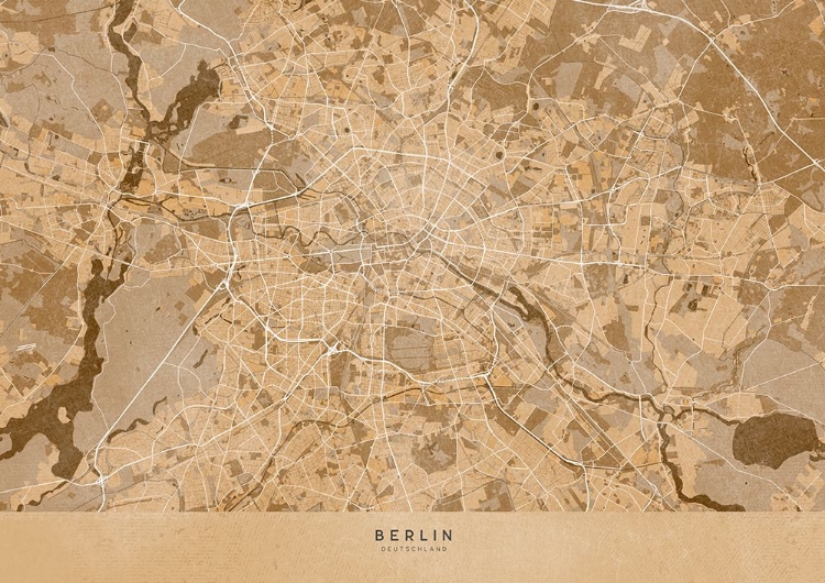 Picture of SEPIA VINTAGE MAP OF BERLIN IN GERMANY