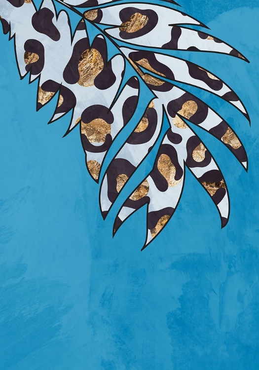 Picture of BLUE LEOPARD PRINT ANIMAL LEAF