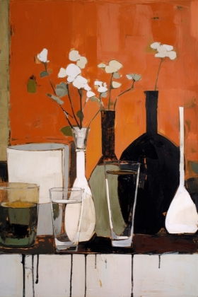 Picture of STILLLIFE WITH GLASSES AND BOTTLES