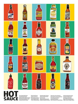Picture of HOT SAUCE SQUARES STANDARD WALL ART