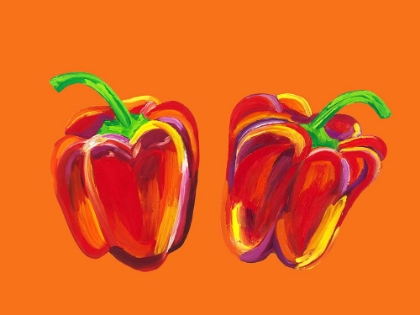 Picture of PEPPERS ON ORANGE