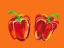 Picture of PEPPERS ON ORANGE
