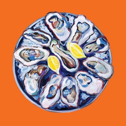 Picture of OYSTERS ON A PLATE ORANGE