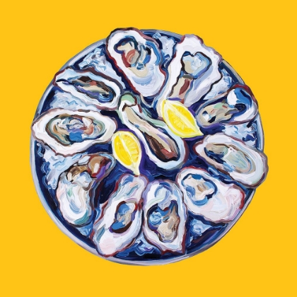 Picture of OYSTERS ON A PLATE YELLOW