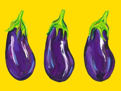 Picture of AUBERGINES ON YELLOW