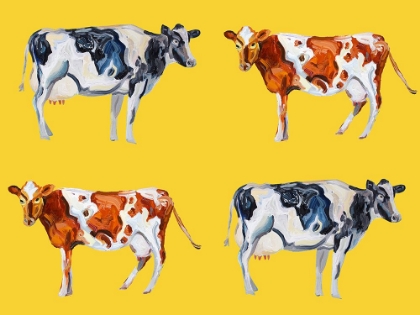 Picture of COW ART ON YELLOW