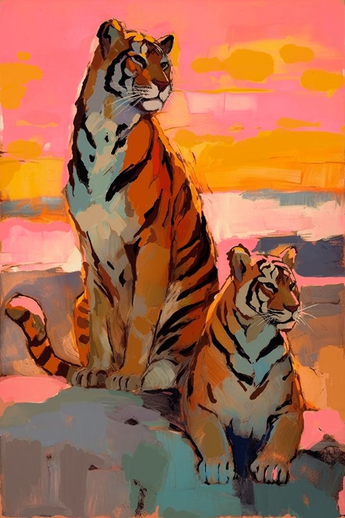 Picture of TIGERS AT SUNSET