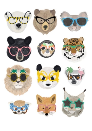 Picture of BIG CATS IN GLASSES PRINT