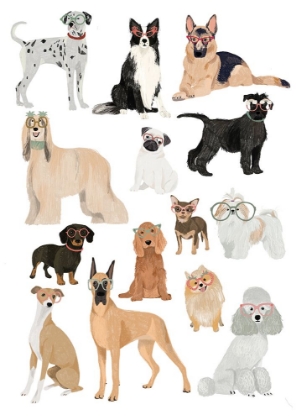 Picture of DOGS IN GLASSES PRINT