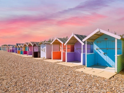Picture of MULTICOLORED-HUTS ON SUMMER DAY