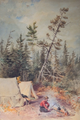 Picture of WATERCOLOR CAMP OF THE LEANING PINE