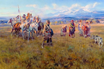 Picture of LEWIS AND CLARK REACH SHOSHONE CAMP LED BY SACAJAWEA