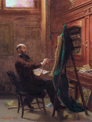 Picture of WORTHINGTON WHITTREDGE IN HIS TENTH STREET STUDIO