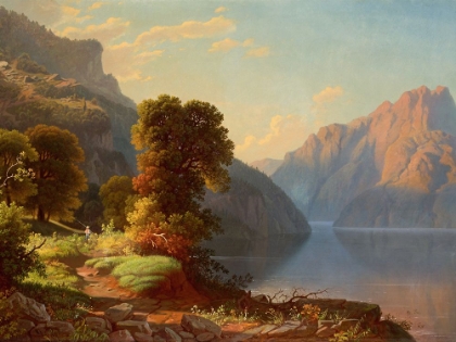 Picture of A VIEW OF A LAKE IN THE MOUNTAINS