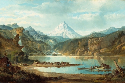 Picture of MOUNTAIN LANDSCAPE WITH INDIANS