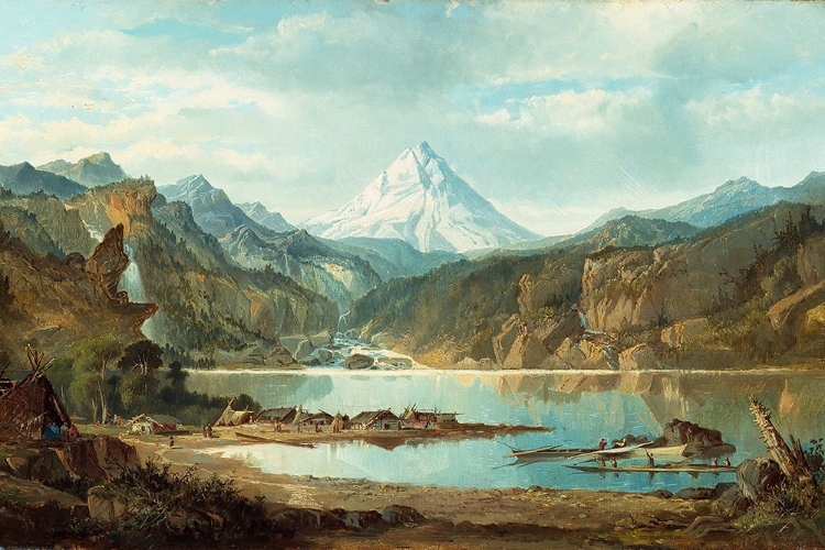 Picture of MOUNTAIN LANDSCAPE WITH INDIANS