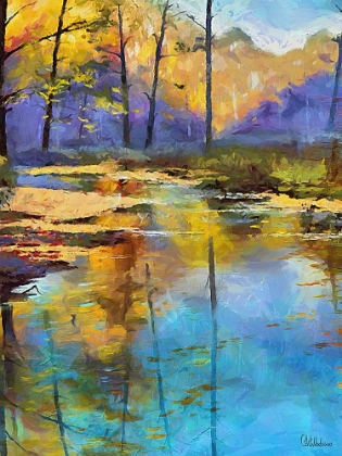 Picture of LIGHT BLUE LAKE IN FOREST